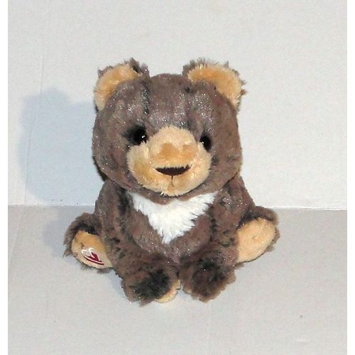 Doudou Ours Marron Blanc Assis Peluche Ourson Bussi Trudi