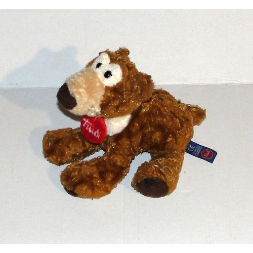 Doudou Ours Marron Beige Blanc Trudi - Peluche Ourson 16 Cm
