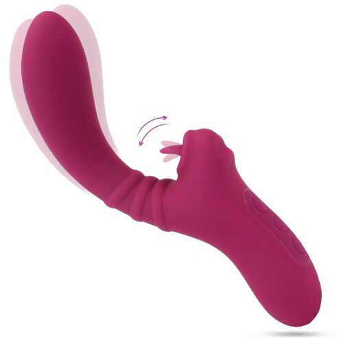 Vibrateur Léchant La Langue Pour Femme, Jouet Sexuel, Suceur De Mamelon, Stimulateur De Clitoris, Sexe Oral, Mode 10 + 10, Point G