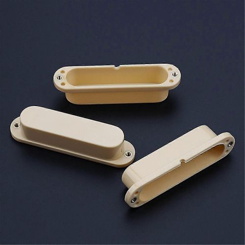 3pcs Crème Sans Trou Fermé Simple Bobine Micro Housses Pour Guitare Électrique De Style Strat