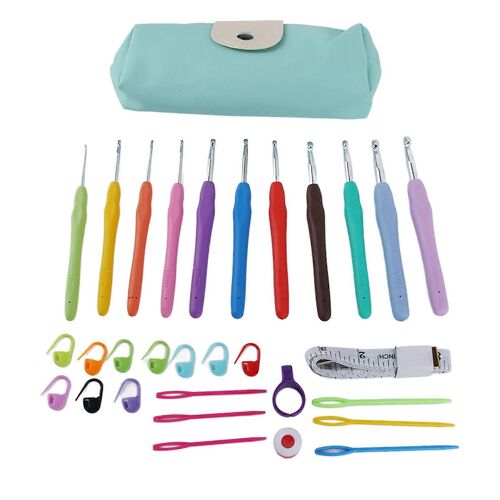 Ensemble De Crochets De 31 Pièces Crochets Ergonomiques Professionnels Avec Étui De Rangement Pour Couvertures Chapeaux Tapis Oreillers