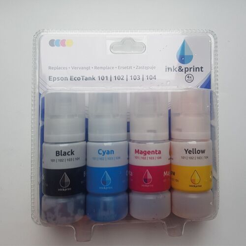 Recharge d'encre d'imprimante 45 ml X 4 pour EPSON Ecotank 101/102/103/104