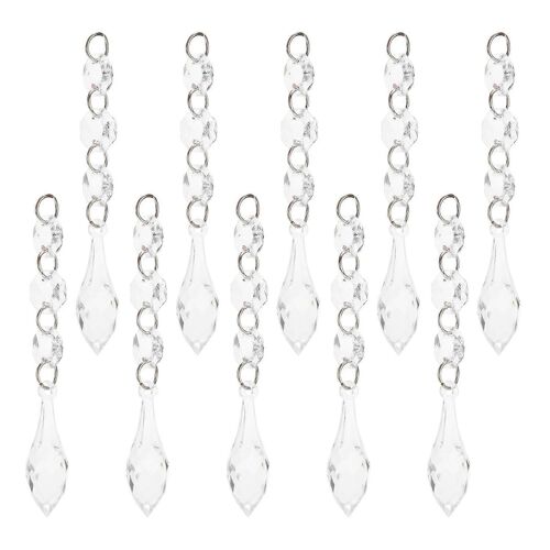 10pcs / Sac Perles En Acrylique Chaîne Chandelier Pendentif Guirlande Lumineuse Suspension Décoration De Mariage