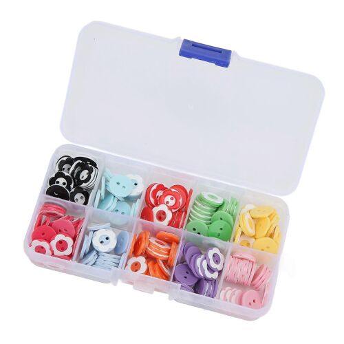 Artisanat Boutons Rond Fleur De Prune Motif 2 Trous Boutons D'artisanat Avec Boîte De Rangement Pour Bricolage Artisanat Enfants Vêtements 200pcs