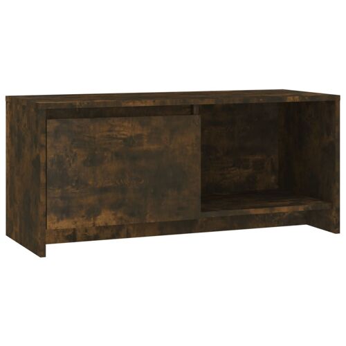 Vidaxl Meuble Tv Chêne Fumé 90x35x40 Cm Aggloméré