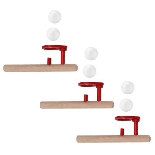 3 Pcs Flottant Soufflette Pipe Boules Poli À La Main Tous Les Jouets Éducatifs En Bois Pour Les Enfants