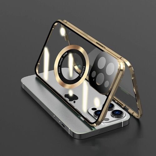 Étui Magnétique Magsafe Pour Iphone 15 Pro Max Hd Double Face Verre Trempé Housse De Protection Antichoc Flip Cover Avec Protecteur De Caméra