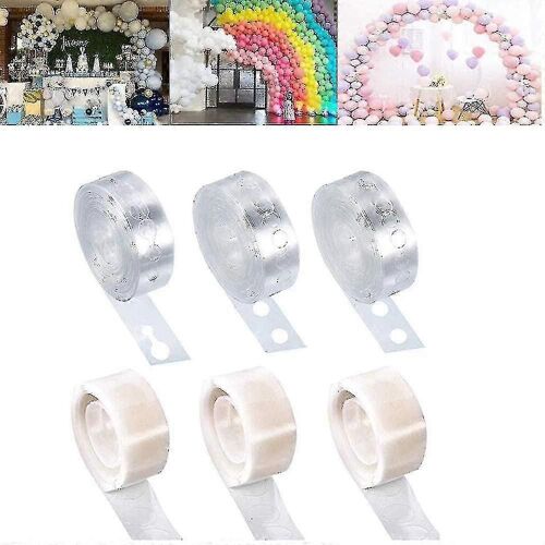3 rouleaux de bande d'arche de ballon et 3 rouleaux de ballon décoratif colle points5m trou chaîne de ballon en latex pour fête de mariage \ / anniversaire \ / décoration de noël