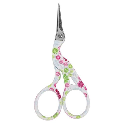 Mini Coloré Acier Carbone Broderie Grue Forme Ciseaux À Coudre (Fleur Rose Blanche Moulue)
