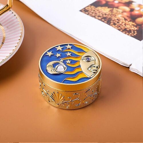 Boîte De Rangement De Bijoux Vintage Étui Cadeau D'artisanat Ornement Bibelot Boîte De Rangement Or