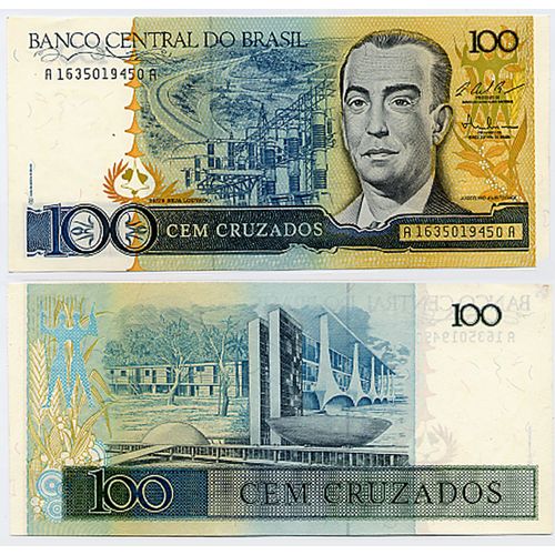 Brésil / Billet De 100 Cruzados / Portrait De Juscelino Kubitschek