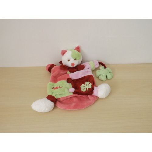 Doudu Chat Rose Vert Trèfle Baby Nat'