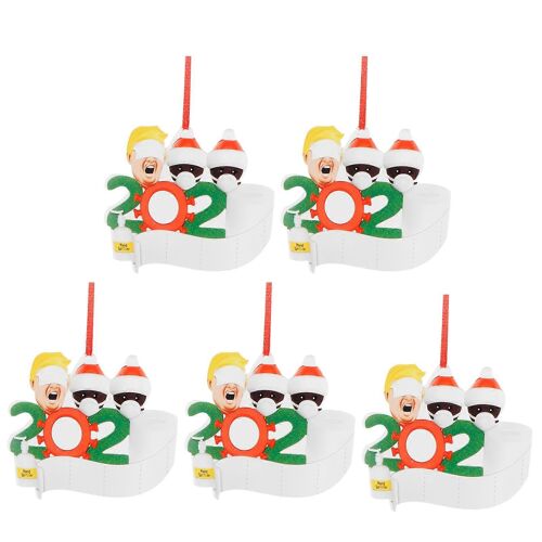 5pcs Silicone Bonhomme de Neige Arbre de Noël Pendentif DIY Mignon Noël Ornement Décoration(Noir Noir)