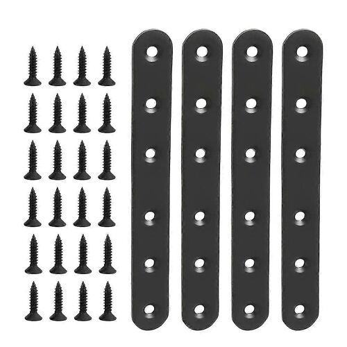 4 Pcs Plat Droite Support En Acier Inoxydable Plaque De Réparation Pour Bois Métal Réparation Joignant Support Pour
