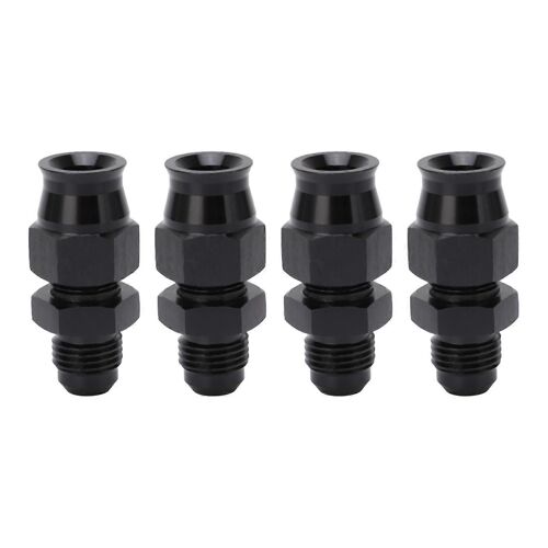 AN6 Adaptateur Filetage Mâle Alliage D'aluminium Étanche avec Virole En Laiton pour Gaz Liquide Diesel Huile 3/8in 4PCS