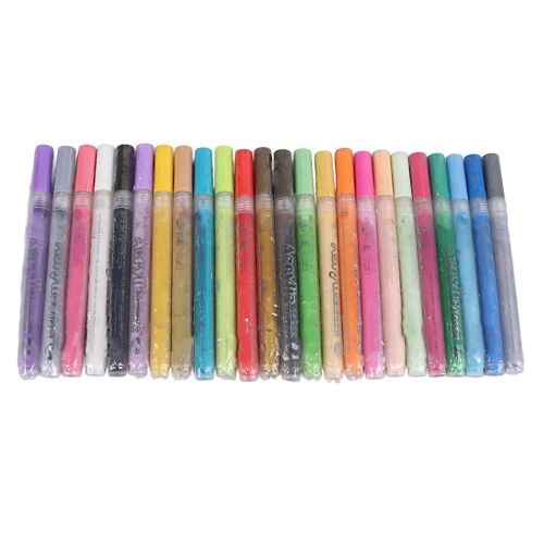 Marqueurs Acryliques 24 Couleurs Imperméables À L'eau Translucides Porte-Plume Peinture Marqueur Stylo Pour Dessin Journal Carterie