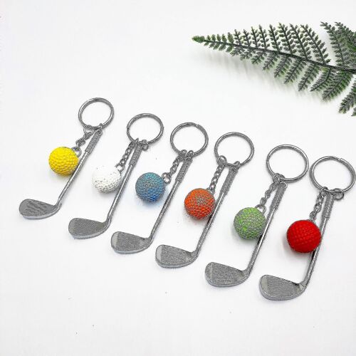 Jx Golf Club Ball Key Ring Pendentif Décoration Golf Key Chain Craft Gift Souvenir (6pcs, Multicolore)