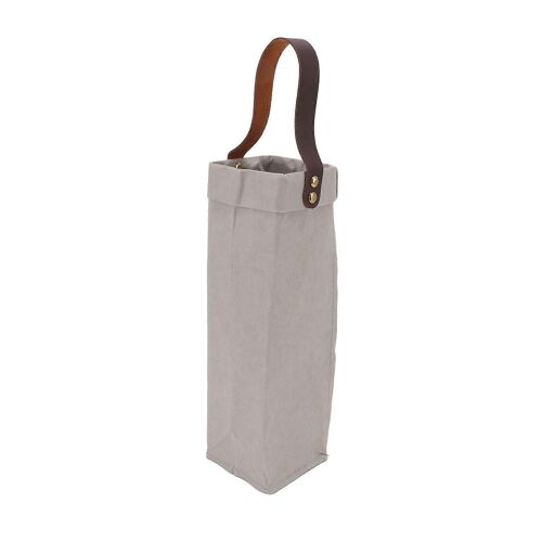 Sac à vin rouge Kraft Paper Wine Tote Gift Bags pour 1 bouteille réutilisable avec poignées pour Noël Party Shopping Gris