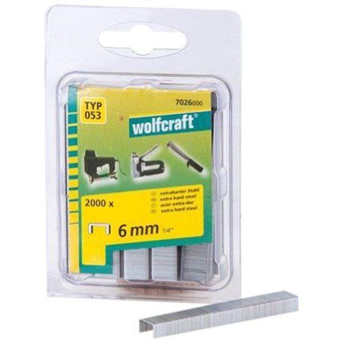 Wolfcraft 7026000 Agrafes larges acier trempé Type 053 6 mm Lot de 2000