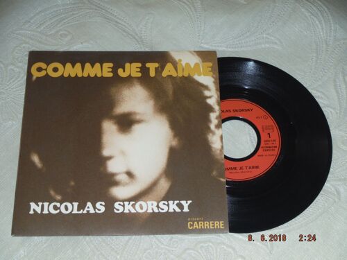 Nicolas Skorsky - Comme Je T'aime - Vinyle 45 Tours Année 1972