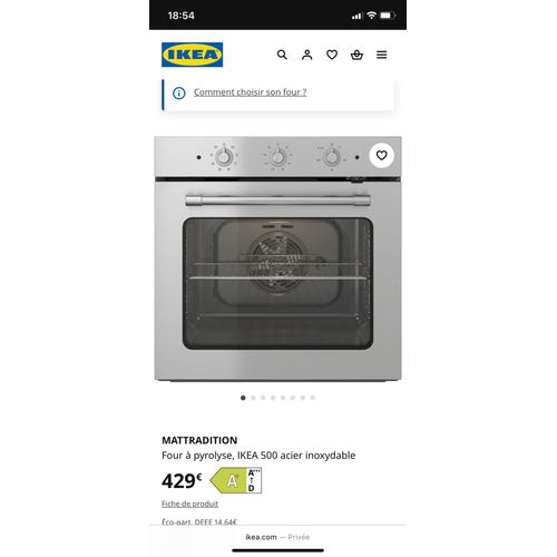 Four à pyrolyse, IKEA 500 Acier inoxydable