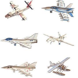 Mini Avion De Chasse Militaire 3d Pour Enfants, Puzzle En Bois En Trois Dimensions, Jouets Éducatifs Faits À La Main