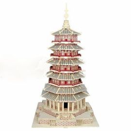 Pagode Sakyamuni 3d En Bois, Jouets Éducatifs Créatifs Pour Enfants, Bâtiments Célèbres Chinois, Puzzles, Jeux D'assemblage, Cadeau Pour Adultes