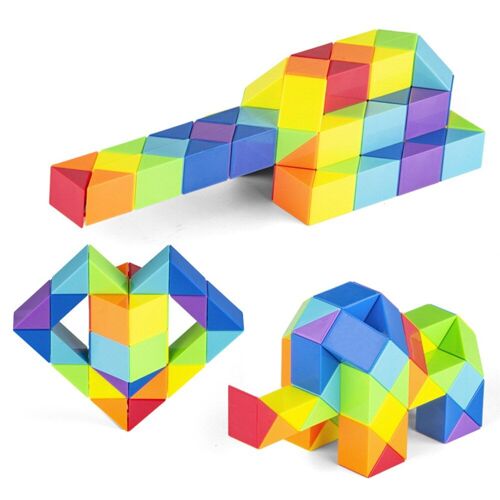 Règle Magique De Serpent Pour Enfants, Jouet Éducatif Pliable, Cube De Couleur, Anti-Stress, Cadeau