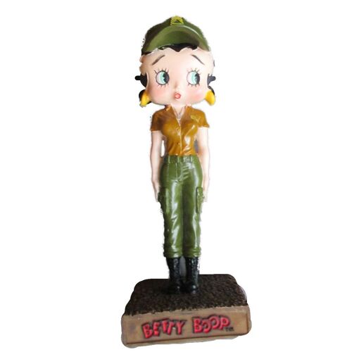 Lot - THREE BETTY BOOP FIGURINES, TWO TALLER APPROX. 30CM AND LOWER A