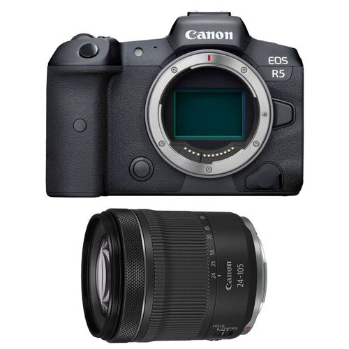 CANON Hybride EOS R5 + Objectif RF 24-105mm f/4-7.1 IS STM - 45 Mpixels - Stabilisateur 5 axes - 4K - Noir