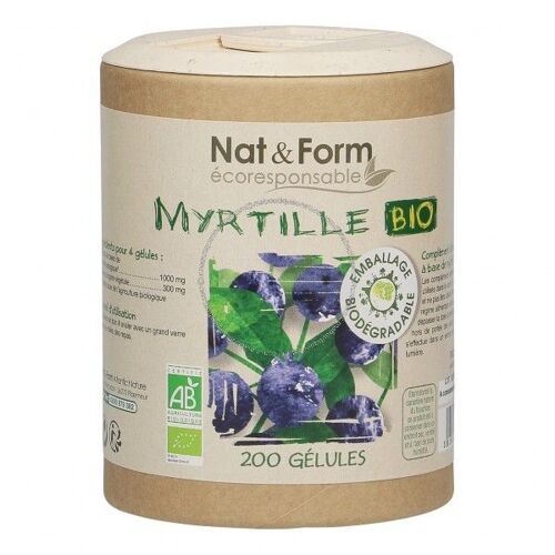 Nat&form Myrtille Bio Éco-Responsable Gélules Végétales 