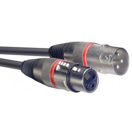 CABLE XLR 3 BROCHES MALE VERS XLR 3 BROCHES FEMELLE LONG 1 METRE REPERAGE ROUGE