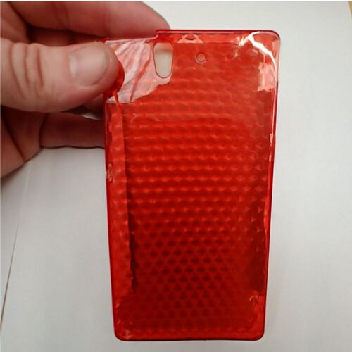 Coque en silicone translucide pour sony xperia z l36h de couleur rouge