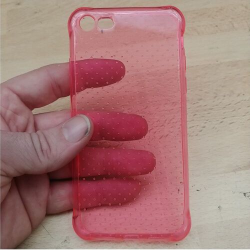 Coque en silicone anti choc pour apple iphone 7 et iphone 8 de couleur rose avec des points