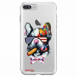 Coque De Marque Mocca Motif Chien Cigare Pour Apple Iphone 7 Plus Et 8 Plus Transparent