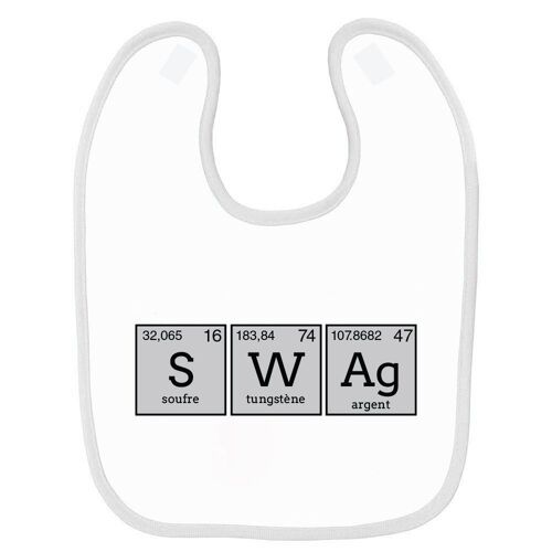 Bavoir Bébé Imprimé Chimie Swag Blanc