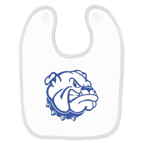 Bavoir Bébé Imprimé Bulldog Contour Blanc