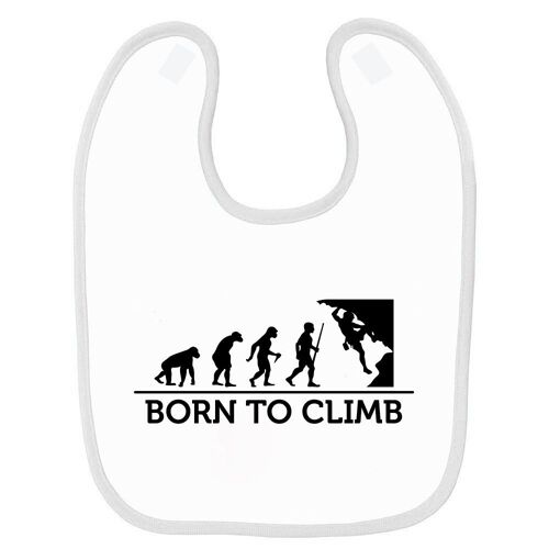 Bavoir Bébé Imprimé Évolution Escalade 2 Blanc