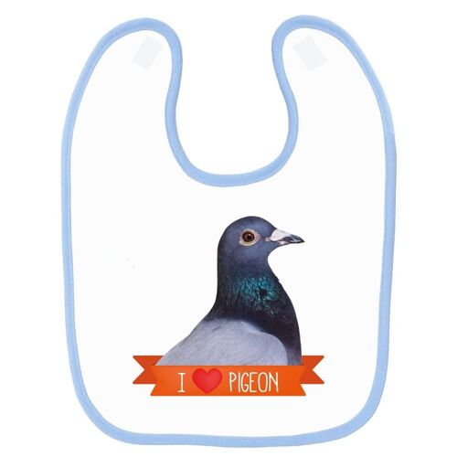 Bavoir Bébé Imprimé Pigeon Bleu