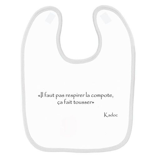 Bavoir Bébé Kaamelott Kadoc Compote 2 Blanc