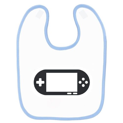 Bavoir Bébé Imprimé Console Jeu Vidéo Bleu