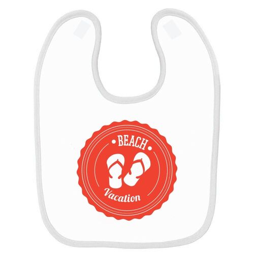 Bavoir Bébé Imprimé Beach Vacation Blanc