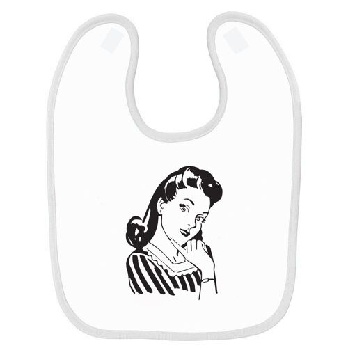 Bavoir Bébé Imprimé Pinup 30 Blanc
