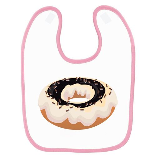 Bavoir Bébé Imprimé Donut Beige Rose