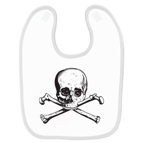 Bavoir Bébé Imprimé Skull 3 Blanc