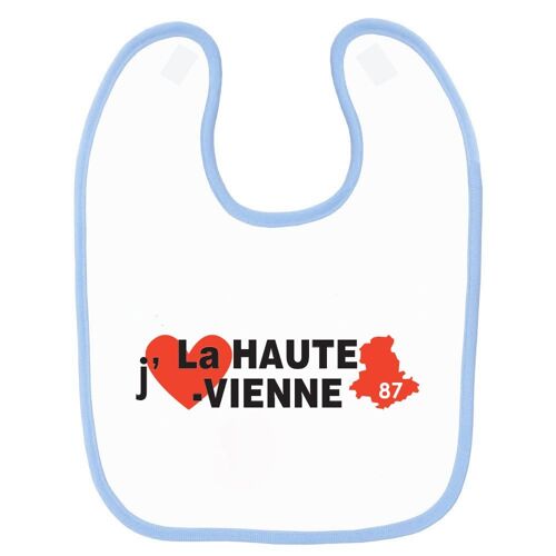 Bavoir Bébé Imprimé J'aime La Haute-Vienne Bleu