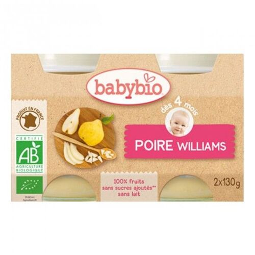 Babybio Petits Pots Poire Williams 2x130g