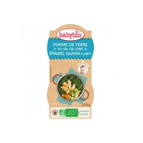 Babybio Bols Pomme De Terre Épinard Saumon 2x200g