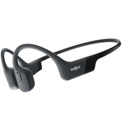 SHOKZ OpenRun Mini - Casque sport sans fil à conduction osseuse avec réduction du bruit - Noir