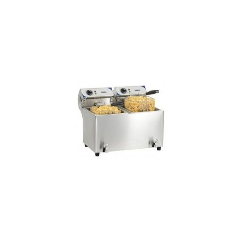 Friteuse professionnelle 2 x 7 litres avec vanne de vidange